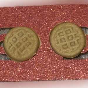 Waffle Clay Earrings- Handmade